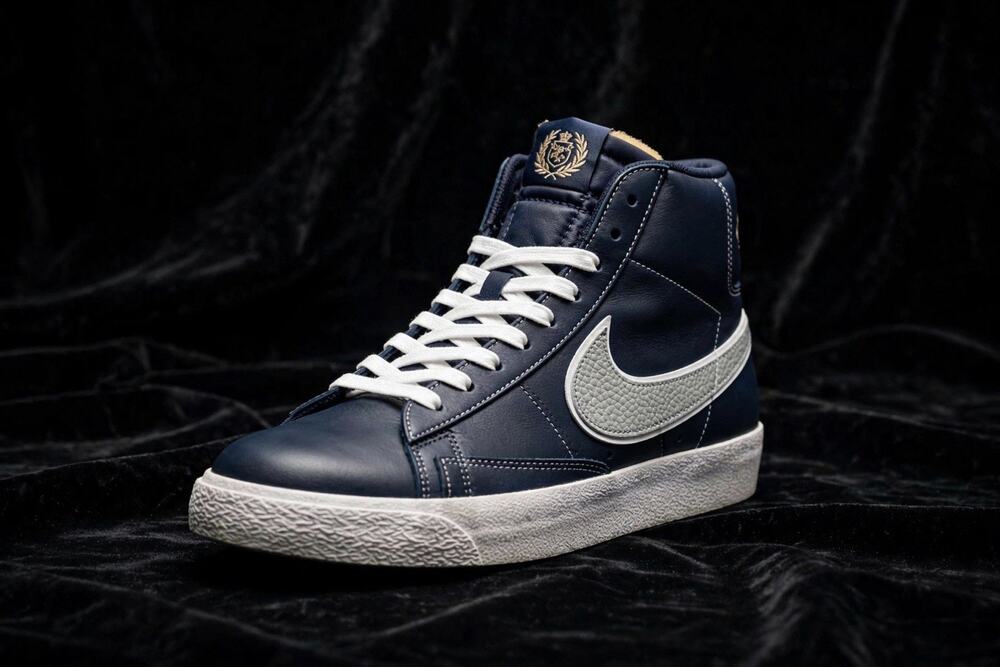 Size 10 - Nike SB Blazer Mid Mason Silva DZ7260-400 Navy Gold Crest